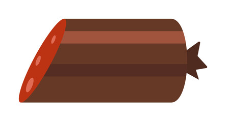 piece of sausage colored illustration. Element of colored food icon for mobile concept and web apps. Detailed piece of sausage icon can be used for web and mobile
