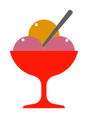 ice-cream in cup colored illustration. Element of colored food icon for mobile concept and web apps. Detailed ice-cream in cup icon can be used for web and mobile