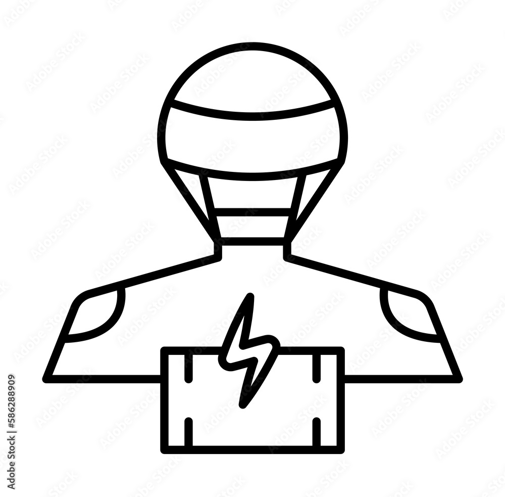 Aufkleber robot battery icon. element of robotics engineering for mobile concept and web apps icon. thin line 