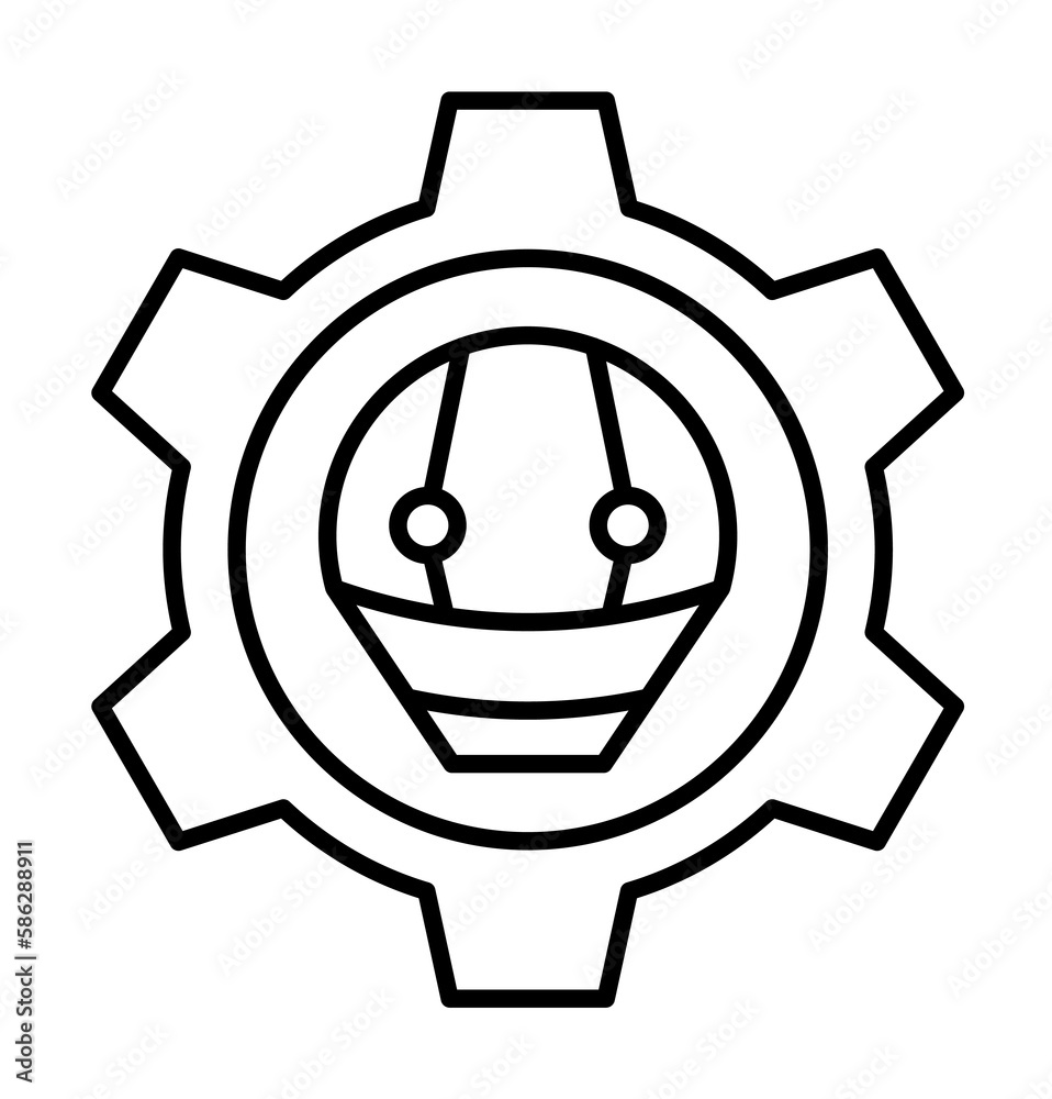 Aufkleber engineering gear icon. element of robotics engineering for mobile concept and web apps icon. thin li