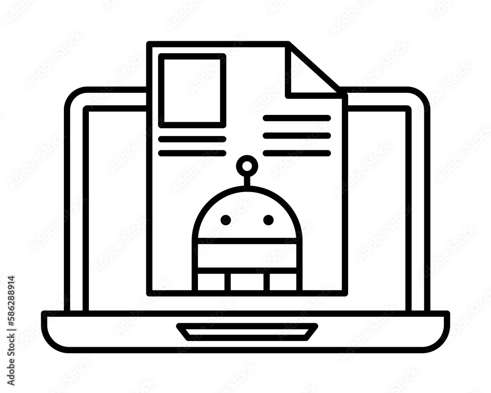 Aufkleber laptop icon. element of robotics engineering for mobile concept and web apps icon. thin line icon fo