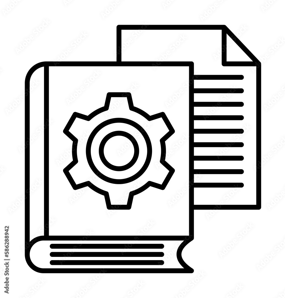 Aufkleber book engineering icon. element of robotics engineering for mobile concept and web apps icon. thin li