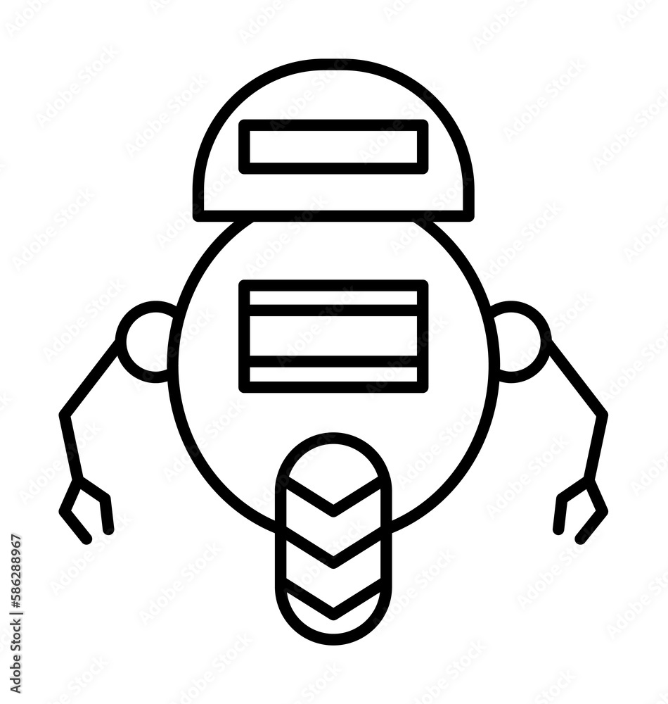 Aufkleber robot icon. element of robotics engineering for mobile concept and web apps icon. thin line icon for