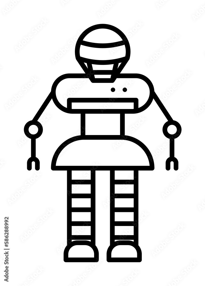 Aufkleber robot icon. element of robotics engineering for mobile concept and web apps icon. thin line icon for