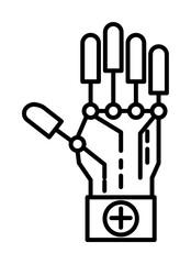 robot hand icon. Element of robotics engineering for mobile concept and web apps icon. Thin line icon for website design and development, app development. Premium icon