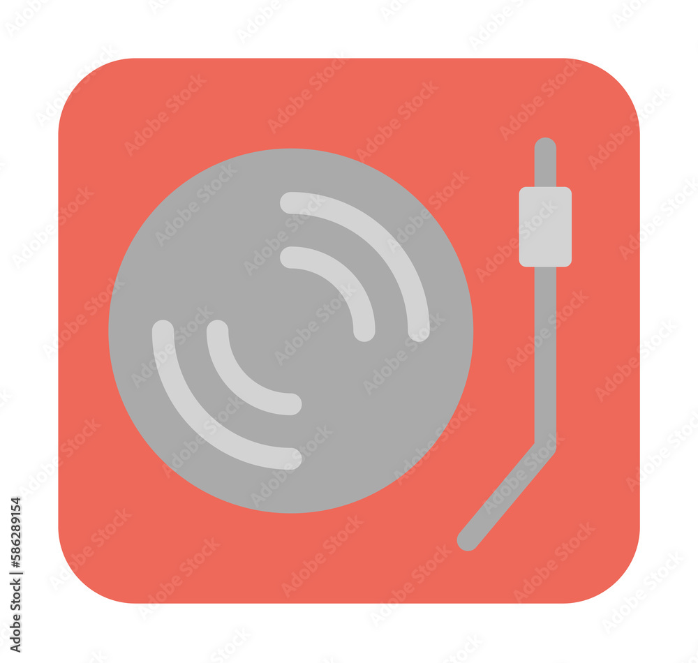 Aufkleber record player icon. simple color elements of rock n roll icons for ui and ux, website or mobile appl
