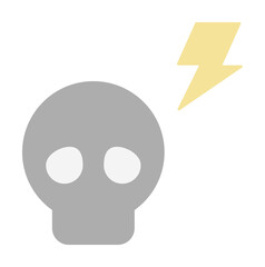 Skull icon. Simple color elements of rock n roll icons for ui and ux, website or mobile application