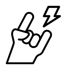 Hand position icon. Simple line, outline elements of rock n roll icons for ui and ux, website or mobile application