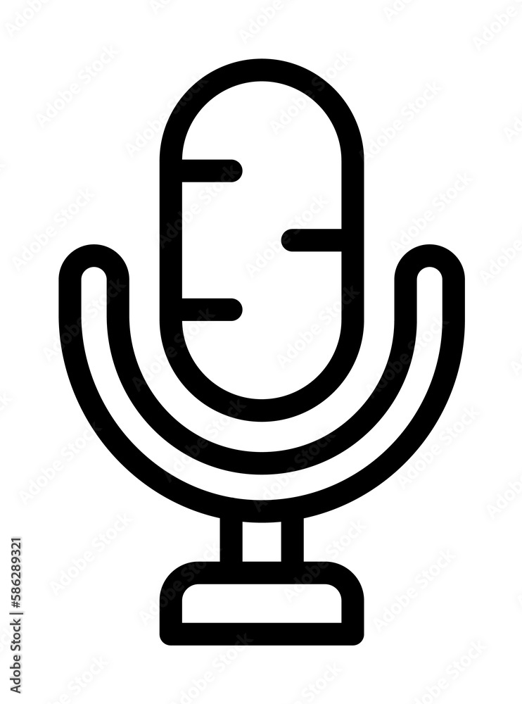 Poster microphone icon. simple line, outline elements of rock n roll icons for ui and ux, website or mobile