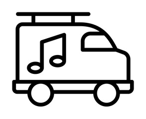 Music caravan icon. Simple line, outline elements of rock n roll icons for ui and ux, website or mobile application