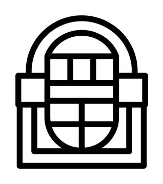 recommend clip art: Music box icon. Simple line, outline elements of rock n roll icons for ui and ux, website or mobile application