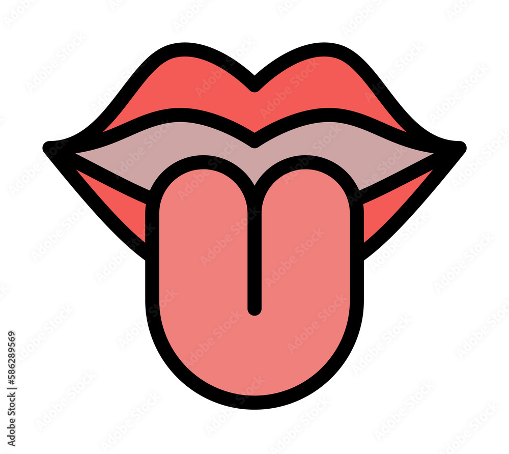 Poster lips icon. simple color with outline elements of rock n roll icons for ui and ux, website or mobile 