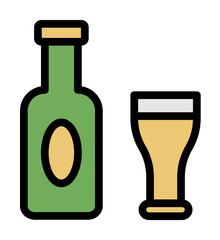 Drinks, goblet icon. Simple color with outline elements of rock n roll icons for ui and ux, website or mobile application