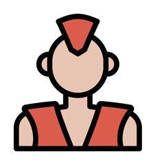 Musician icon. Simple color with outline elements of rock n roll icons for ui and ux, website or mobile application