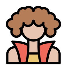 Musician icon. Simple color with outline elements of rock n roll icons for ui and ux, website or mobile application