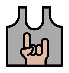 Clothe, shirt icon. Simple color with outline elements of rock n roll icons for ui and ux, website or mobile application