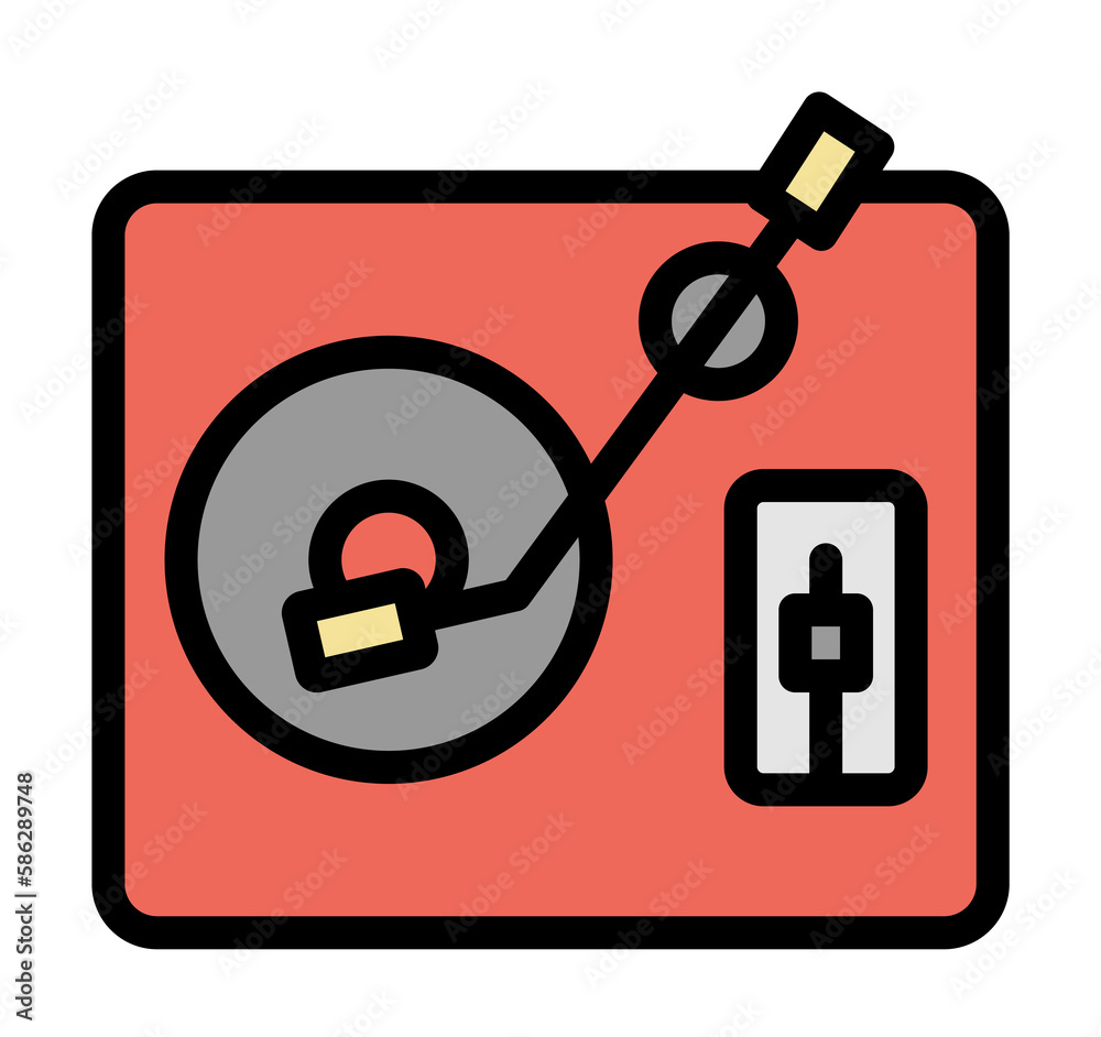 Poster disc icon. simple color with outline elements of rock n roll icons for ui and ux, website or mobile 