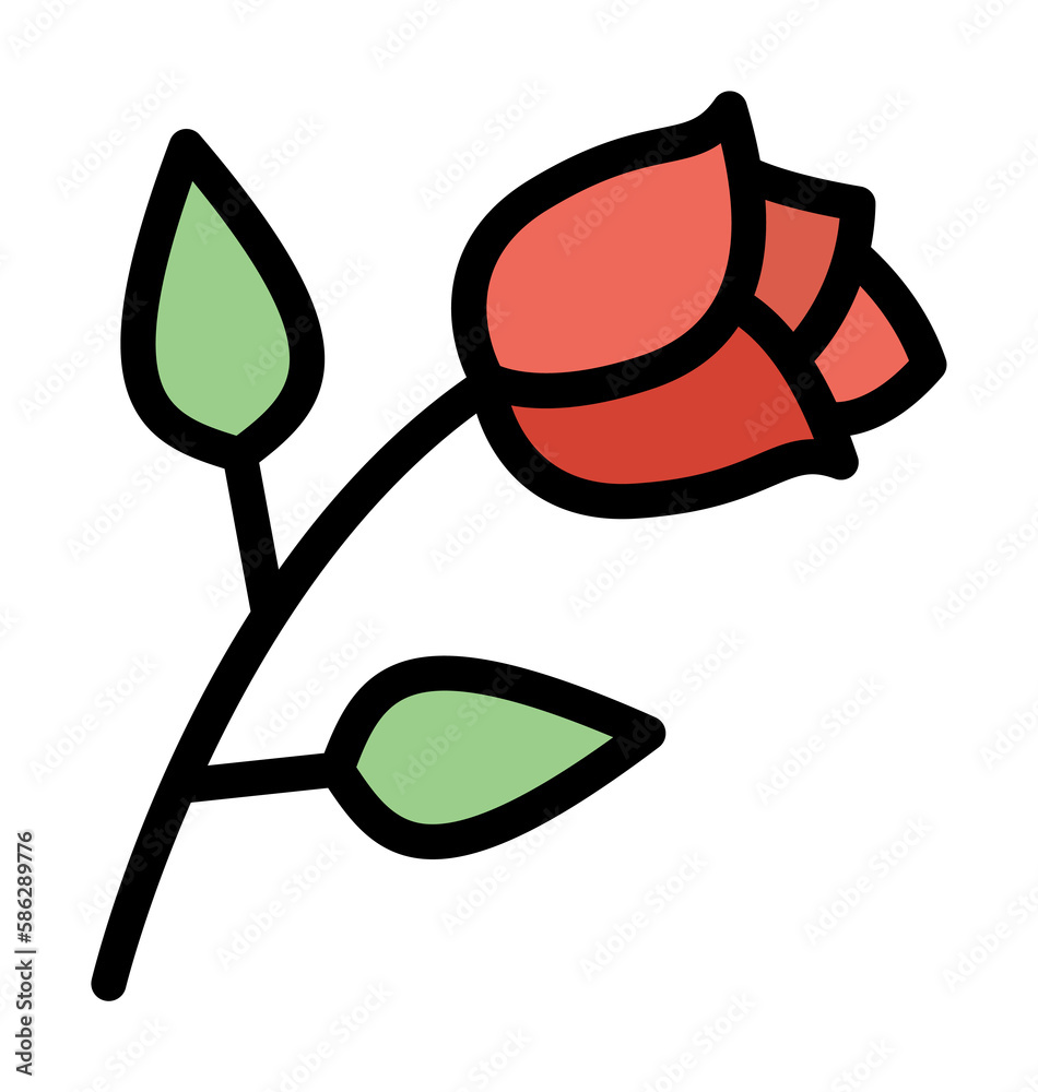Poster rose icon. simple color with outline elements of rock n roll icons for ui and ux, website or mobile 