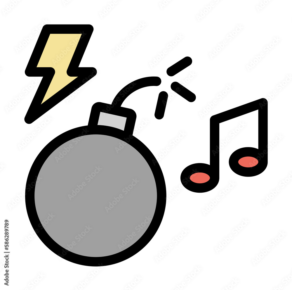 Poster bomb icon. simple color with outline elements of rock n roll icons for ui and ux, website or mobile 