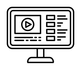 Online course computer website icon. Element of school