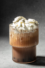 bubble milk tea. vertical image. top view. place for text