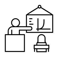 Private lesson teacher desk icon. Element of school