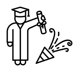 Graduation cap pupil firework icon. Element of school