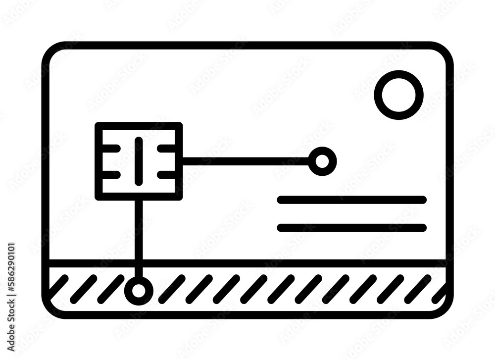 Aufkleber smart key card icon. element of smart house icon for mobile concept and web apps. thin line smart ke