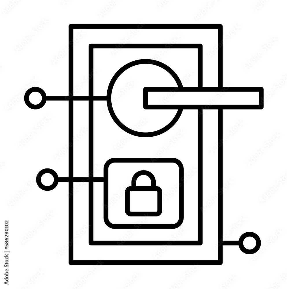 Aufkleber smart lock icon. element of smart house icon for mobile concept and web apps. thin line smart lock i