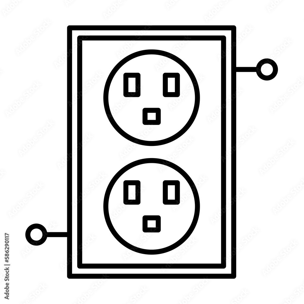 Aufkleber smart power socket icon. element of smart house icon for mobile concept and web apps. thin line smar