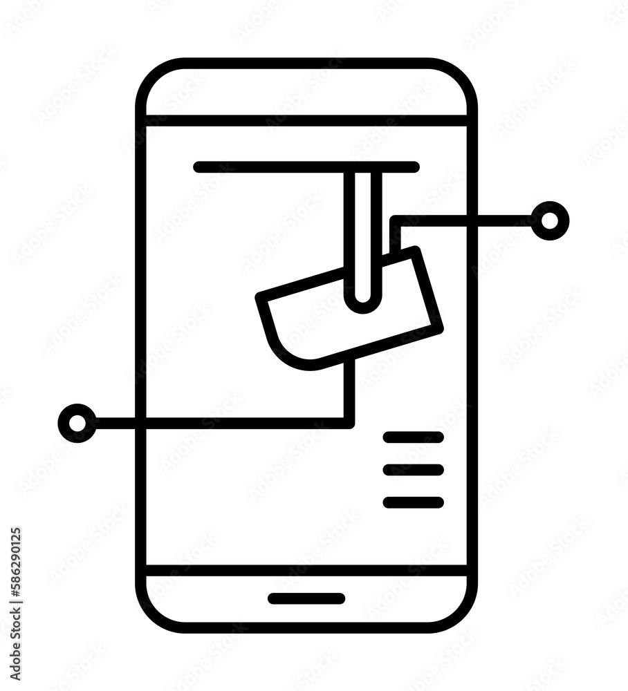 Aufkleber smart monitoring cellphone icon. element of smart house icon for mobile concept and web apps. thin l