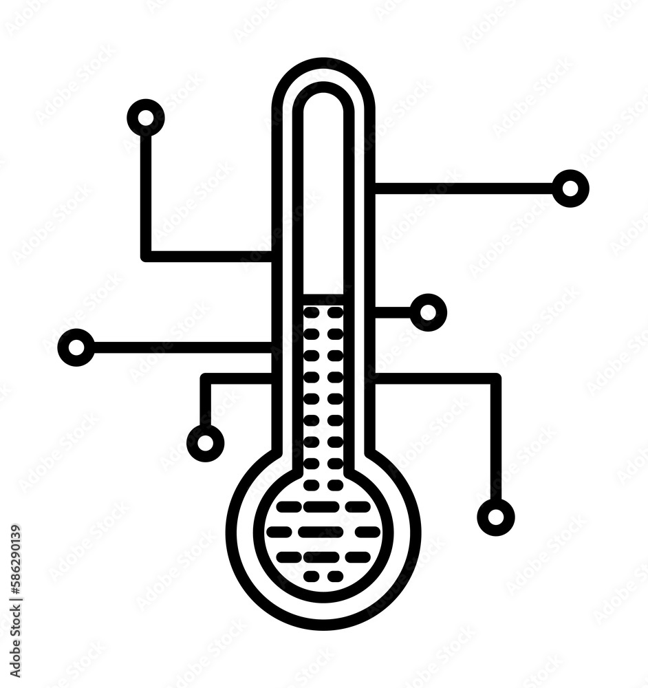 Aufkleber smart temperature control icon. element of smart house icon for mobile concept and web apps. thin li