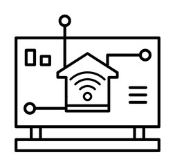 Smart home theater icon. Element of smart house icon for mobile concept and web apps. Thin line Smart home theater icon can be used for web and mobile