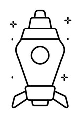 Spaceship icon. Simple line, outline of rocket icons for ui and ux, website or mobile application