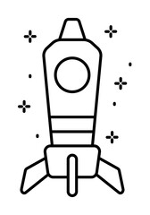 Spaceship icon. Simple line, outline of rocket icons for ui and ux, website or mobile application