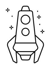 Spaceship icon. Simple line, outline of rocket icons for ui and ux, website or mobile application