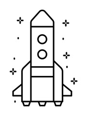 Spaceship icon. Simple line, outline of rocket icons for ui and ux, website or mobile application