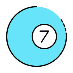 Billiard, ball, 7, number, sport icon. Element of color sport icon. Premium quality graphic design icon. Signs and symbols collection icon for websites, web design, mobile app