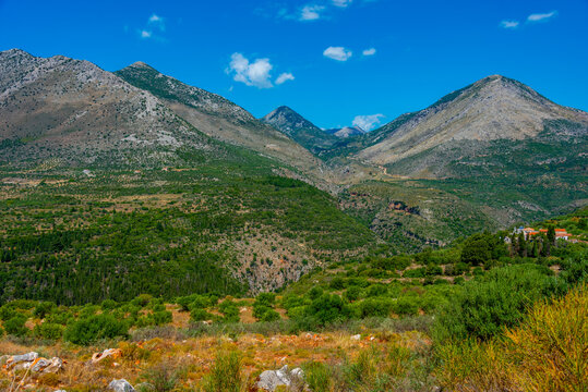 Landscape of Taygetos mountains in Greece