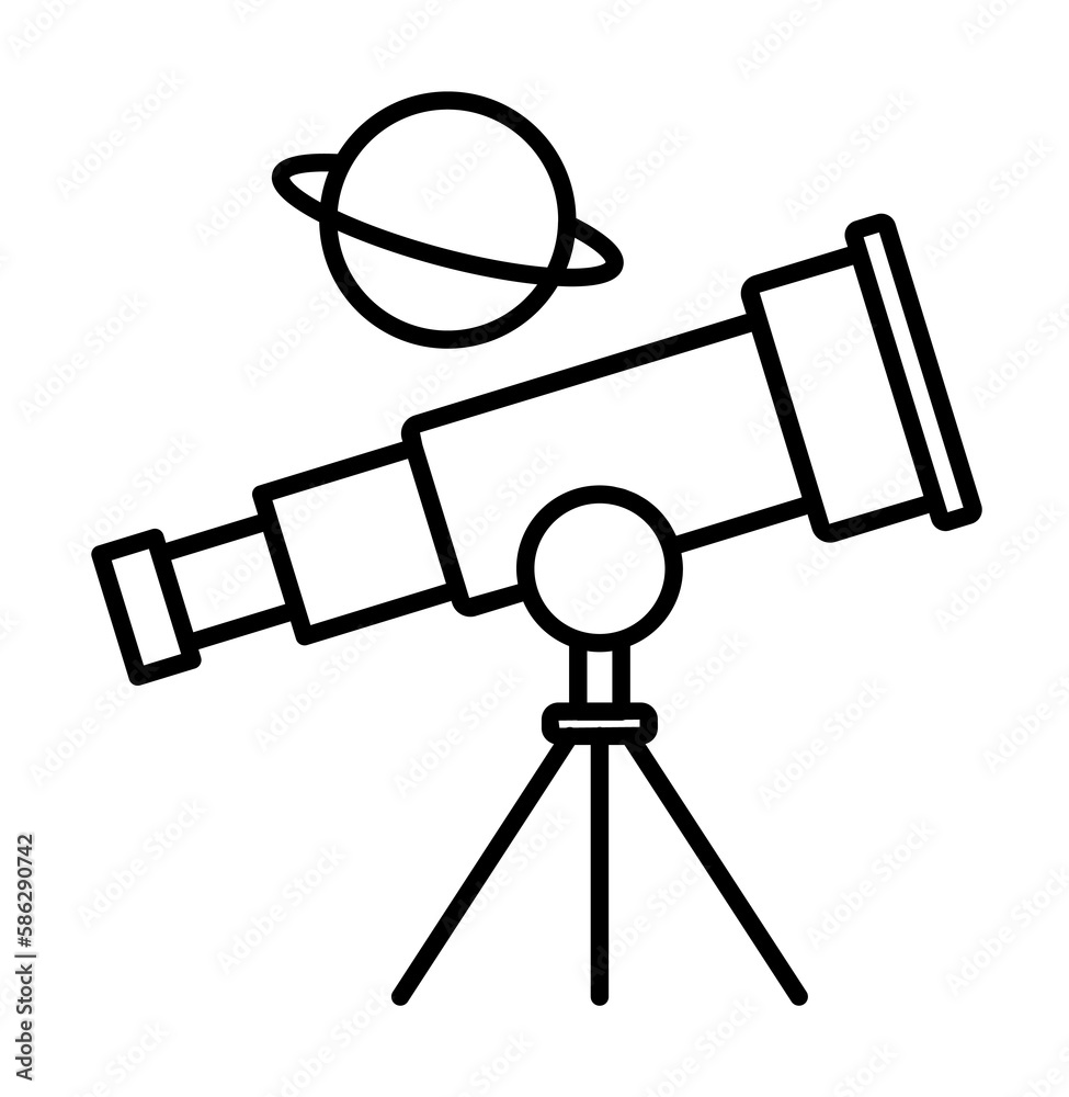 Poster telescope icon. element of sturt up icon for mobile concept and web apps. thin line telescope icon c