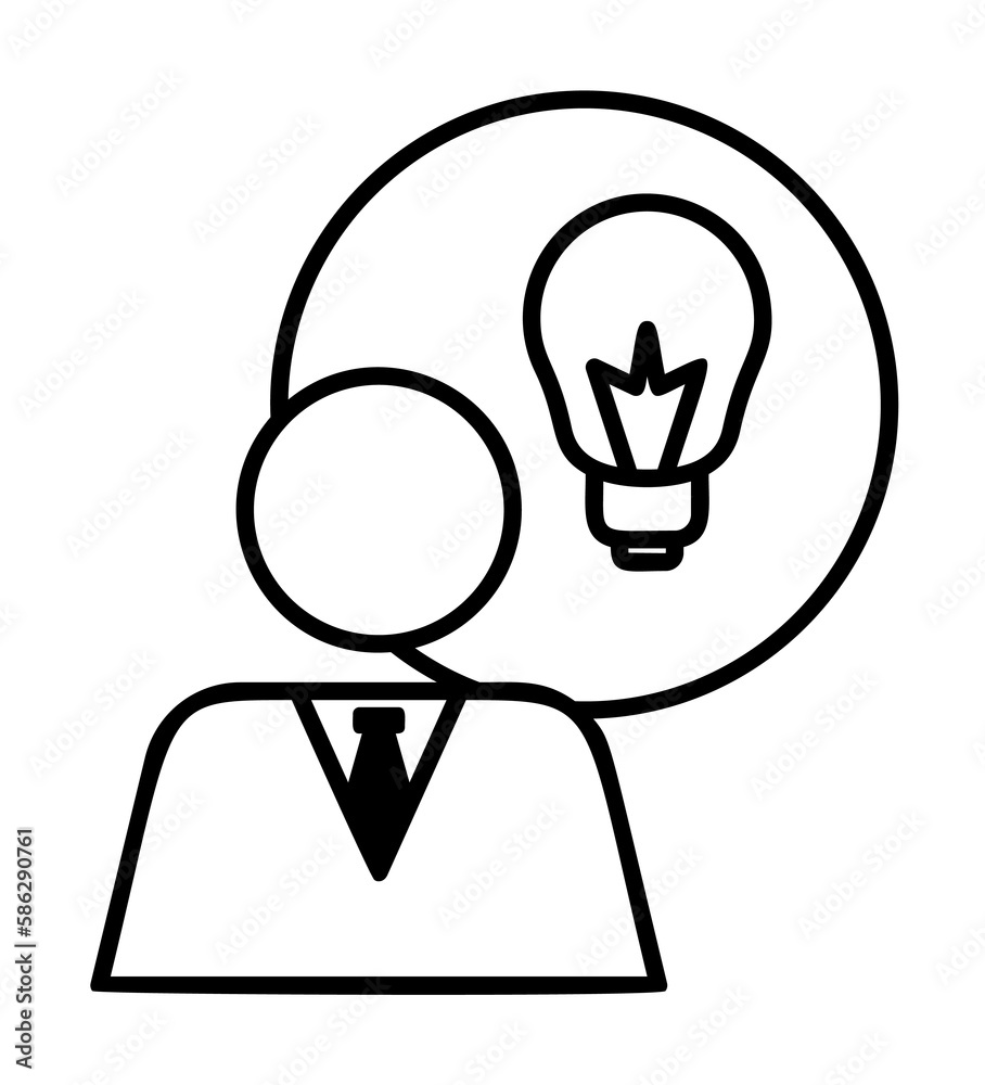 Poster idea of a person icon. element of sturt up icon for mobile concept and web apps. thin line idea of a