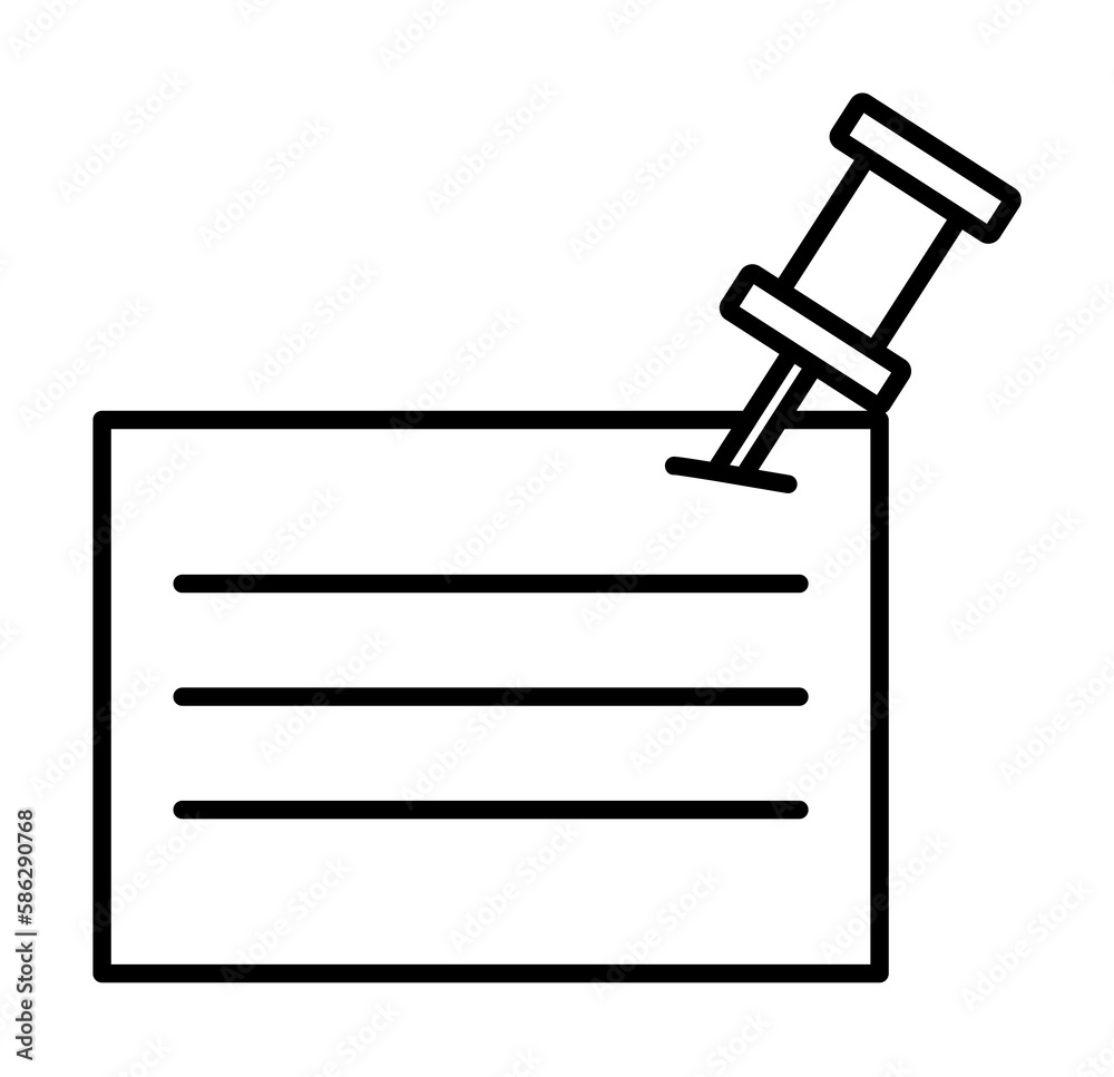Poster paper and pin icon. element of sturt up icon for mobile concept and web apps. thin line paper and pi