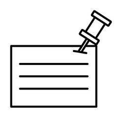 paper and pin icon. Element of sturt up icon for mobile concept and web apps. Thin line paper and pin icon can be used for web and mobile