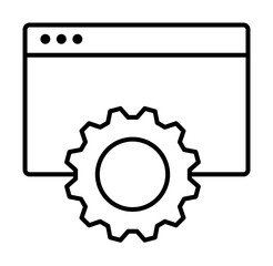 gear and browser icon. Element of sturt up icon for mobile concept and web apps. Thin line gear and browser icon can be used for web and mobile