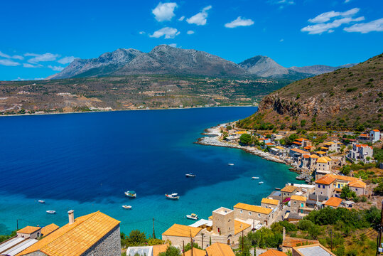 Panorama view of Limeni village at Peloponnese, Greece