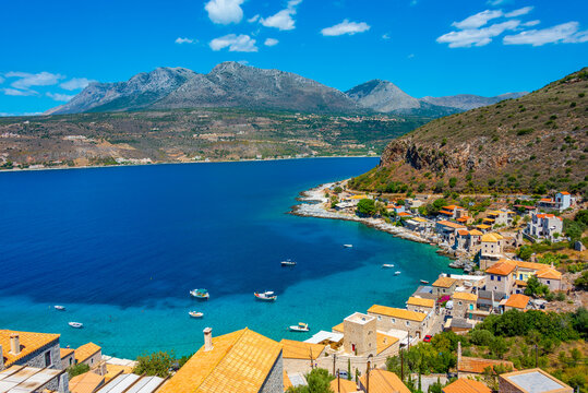 Panorama view of Limeni village at Peloponnese, Greece