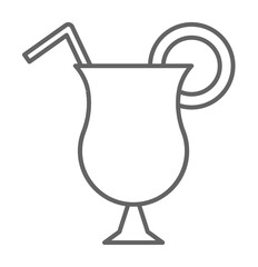 Cocktail icon. Element of swimming poll thin line icon