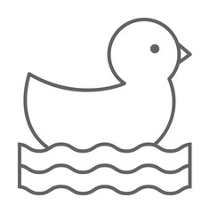 Rubber duck icon. Element of swimming poll thin line icon