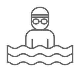 Swimmer icon. Element of swimming poll thin line icon