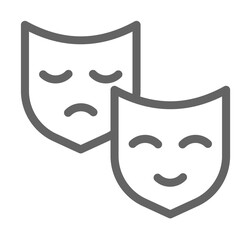 Theatre Masks icon. Element of theatre icon. Thin line icon for website design and development, app development. Premium icon